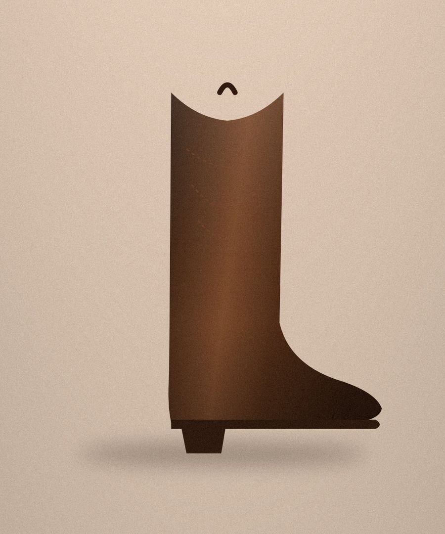 Bota texana de cuero café